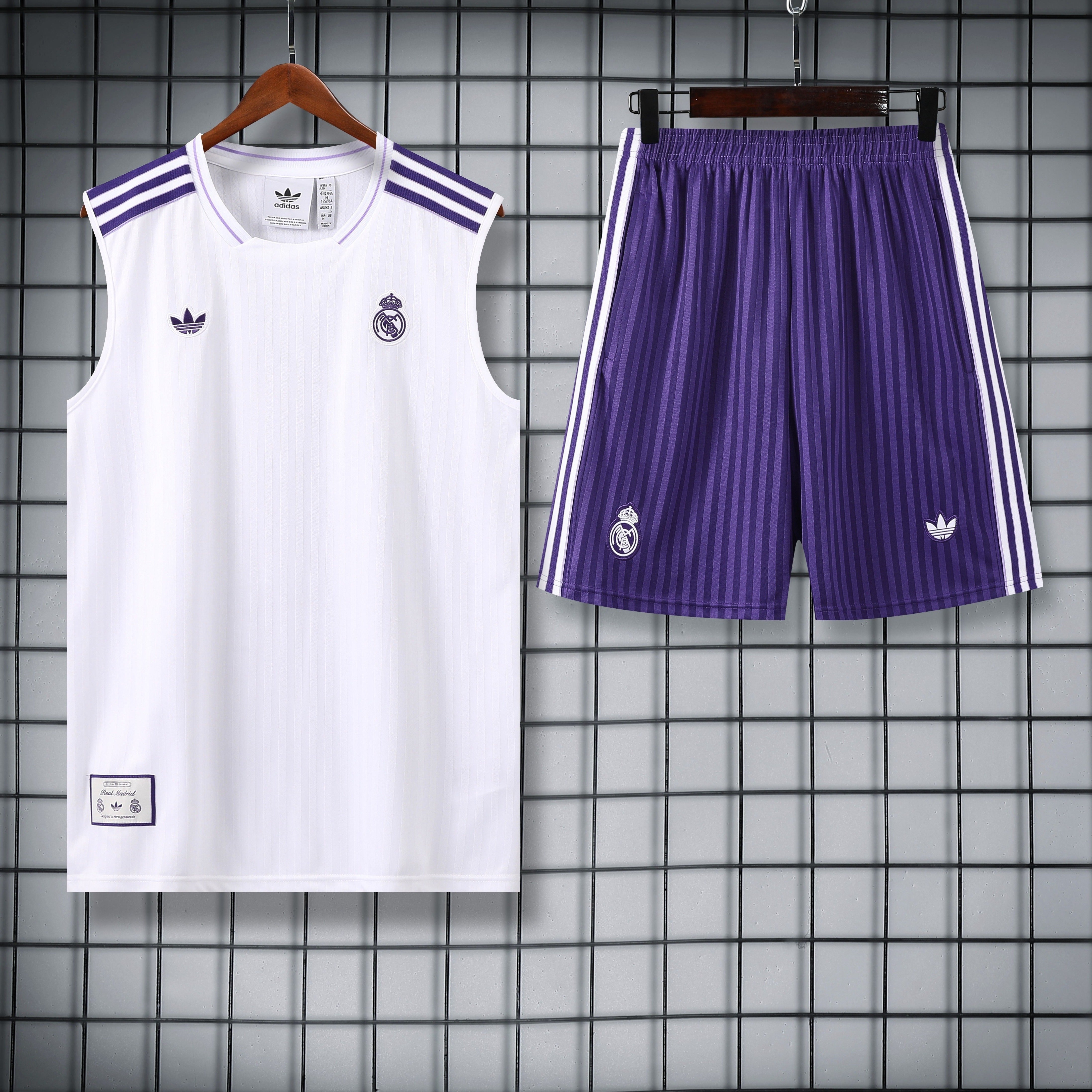 Real Madrid CF - Terrace Icons Tank Top Training Set White/Purple